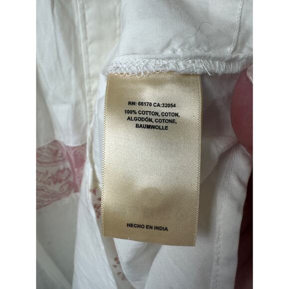 Anthro Maeve M Patchwork Boho Paisley Tunic Button Top 3/4 Slv Cottagecore A49 - Picture 5 of 8